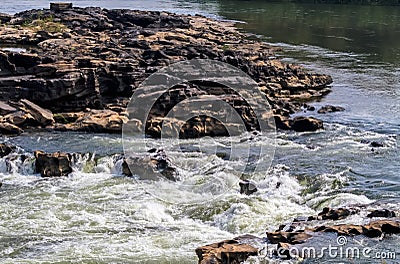 River flow through the rocks at Kaeng Tana, Ubon Ratchathani, Thailand Stock Photo