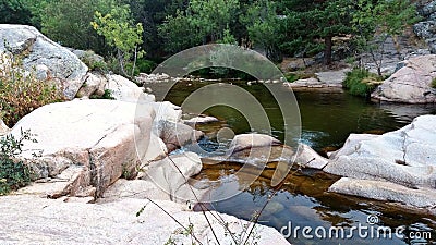 River flowing in a National Park of Madrid Stock Photo