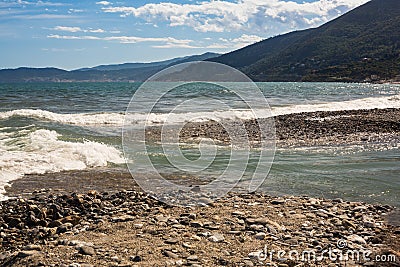 River flowing into the sea Stock Photo