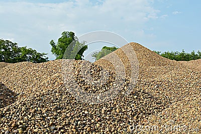 River gravel pile Stock Photo