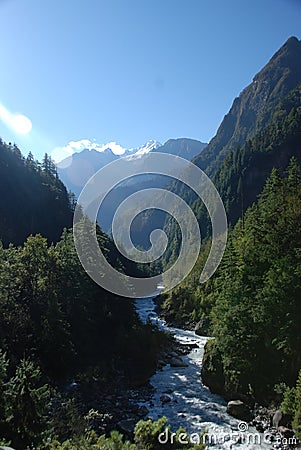 River in a green valley Stock Photo