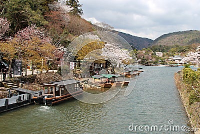 river (hozu-gawa) in arashiyama in kyoto (japan) Stock Photo