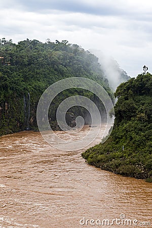 River from iguazu falls veiw from argentina Stock Photo