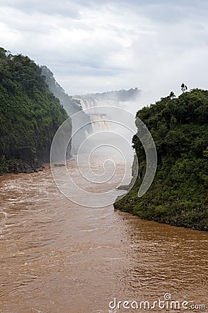 River with iguazu falls veiw from argentina Stock Photo