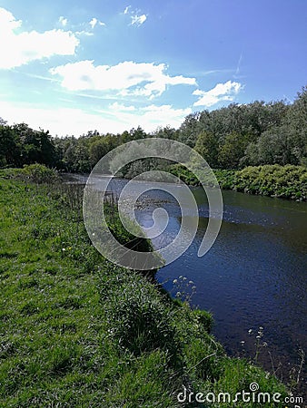 River irwell in springwater country park bury Stock Photo