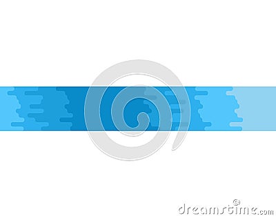 River isolated. Blue clean water stream on white background. Vect Vector Illustration