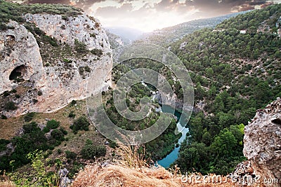 River Jucar. Ventano del Diablo. Villalba de la Sierra, Cuenca, Stock Photo