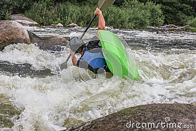 River Kayaking as extreme and fun sport. Life in motion. Editorial Stock Photo