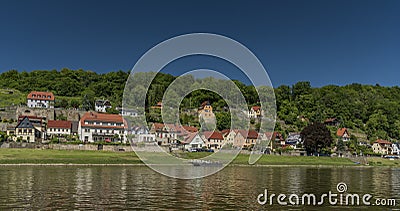 River Labe or Elbe in Stadt Wehlen Editorial Stock Photo