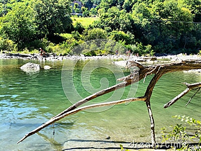 River landscape Mugello Florence Firenzuola Santerno Stock Photo