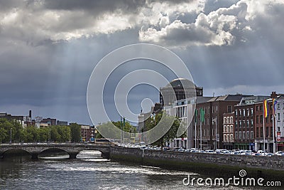 River Liffey - Dublin - Republic of Ireland Editorial Stock Photo