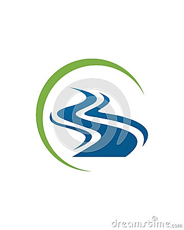River Logo Template Vector Stock Photo