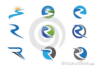 River Logo Template Vector Illustration