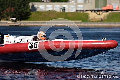 River marathon Oreshek Fortress race in St. Petersburg, Russia Editorial Stock Photo