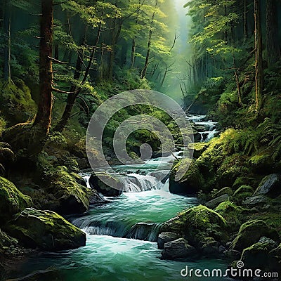 river on forest Stock Photo