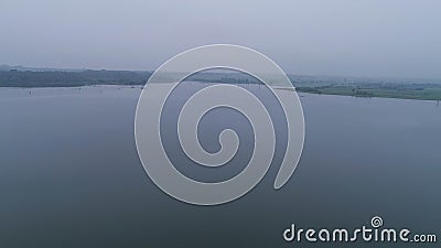 River nature view through the drone lens Stock Photo