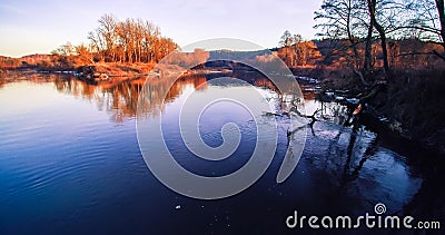 River Neris, spring time Stock Photo