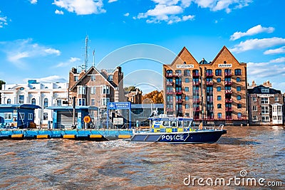 River Police Boat. Marine Police Force Editorial Stock Photo