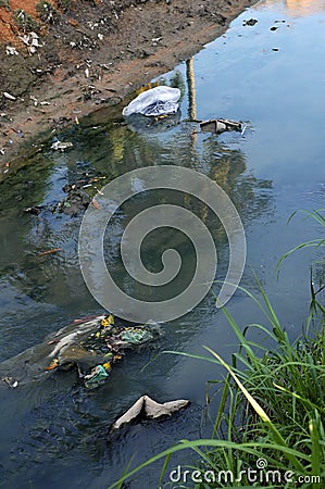 River pollution Stock Photo