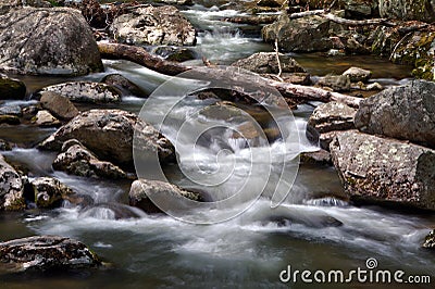 River rapids near Crabtree Falls, in the George Washington National Forest in Virginia Stock Photo