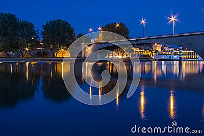 The river Rhon in Avignon Editorial Stock Photo