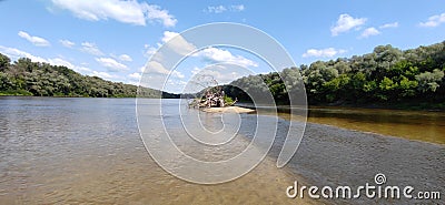 river sandbar Stock Photo