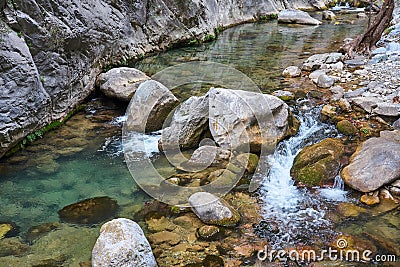 River in Sapadere Canyon, Antalya, Turkey. Stock Photo