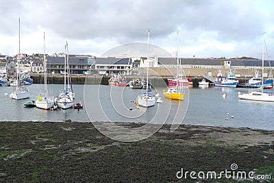 river and ships, boats, riot of colors, france Stock Photo