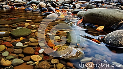Award-winning 32k Hdr Ocean Stream Photography In Autumn Stock Photo
