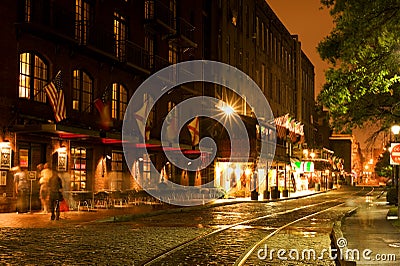 River Street Editorial Stock Photo