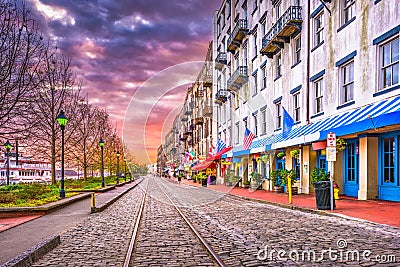 River Street, Savannah, Georgia, USA Stock Photo