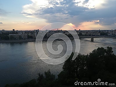 River sunset Stock Photo