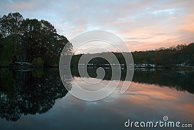 River Sunset at Van Cortlandt Park in the Bronx Stock Photo