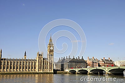 River Thames and Houses of Parliament, London Stock Photo