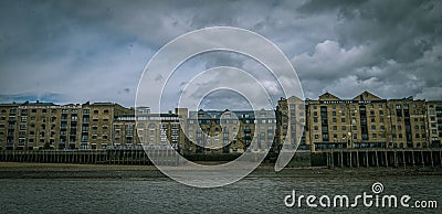 River Thames view at New Crane Wharf, Wapping, London Stock Photo