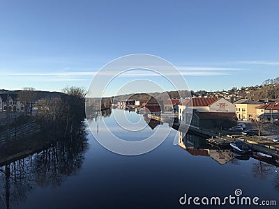 The river Tista in Halden Editorial Stock Photo