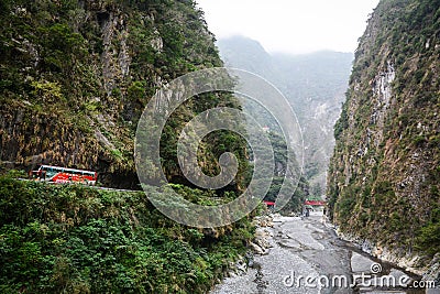 The river at Toroko National Park in Hualien, Taiwan Editorial Stock Photo