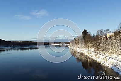 The River of UmeÃ¥, Sweden Stock Photo