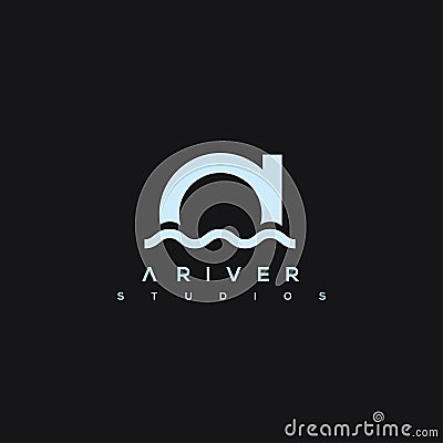 River vector logo. A letter vector logo Vector Illustration