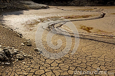 Drought cracked river Stock Photo