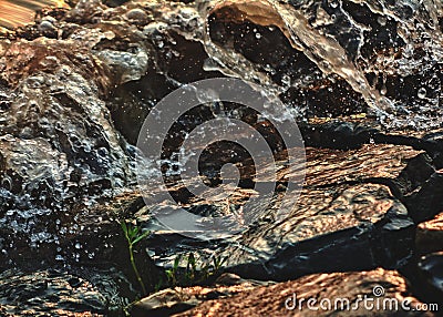 River Water Hitting bank of river Ravi Stock Photo