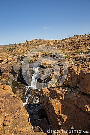 River and Waterfall at Bourke Luck Potholes, Blyde River Canyon, South Africa Stock Photo