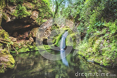 River waterfall in jungle interior Stock Photo