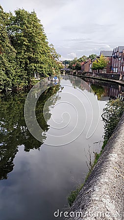 River Wensum at Fye Bridge, Norwich, Norfolk, England Stock Photo