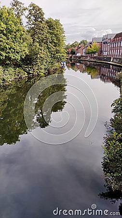 River Wensum at Fye Bridge, Norwich, Norfolk, England Stock Photo