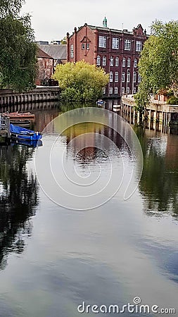 River Wensum at Fye Bridge, Norwich, Norfolk, England Editorial Stock Photo