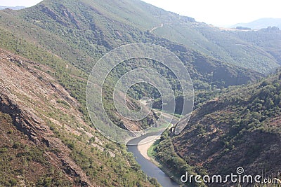 River width mountains in Spain Stock Photo