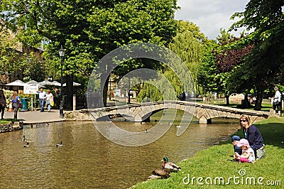 River Windrush, Bourton on the Water. Editorial Stock Photo