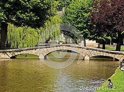 River Windrush, Bourton on the Water. Stock Photo