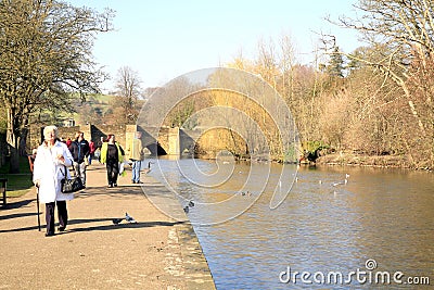 River Wye, Bakewell, Derbyshire. Editorial Stock Photo
